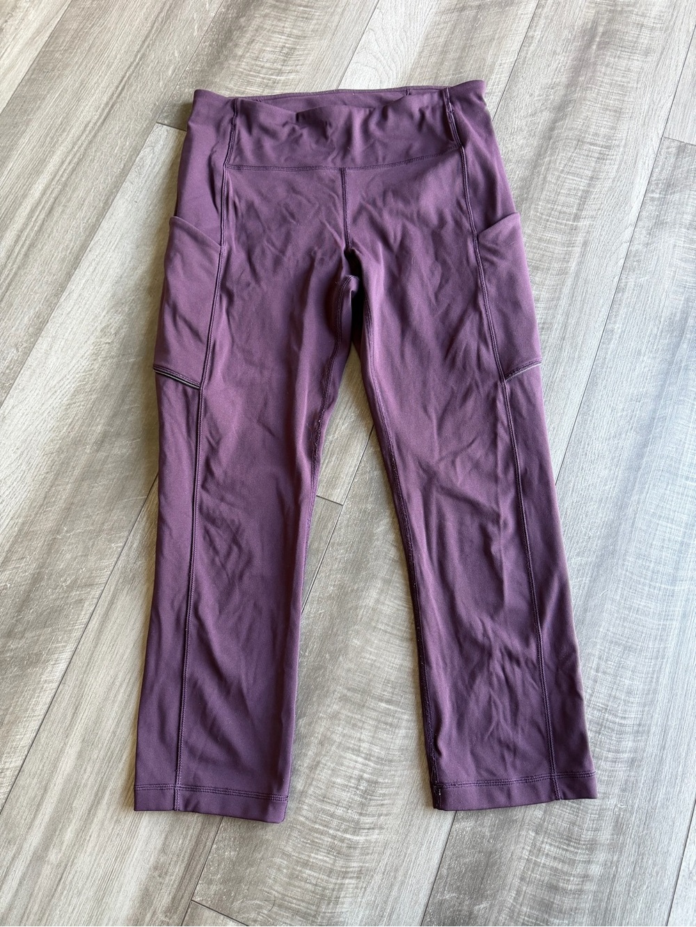 Lululemon Speed Up 21” Cropped Leggings Plum Purple With Pockets Women’s Sz 6